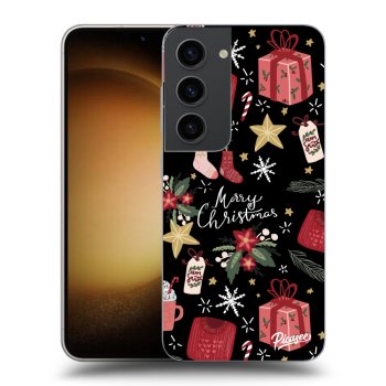 Picasee husă neagră din silicon pentru Samsung Galaxy S23 5G - Christmas