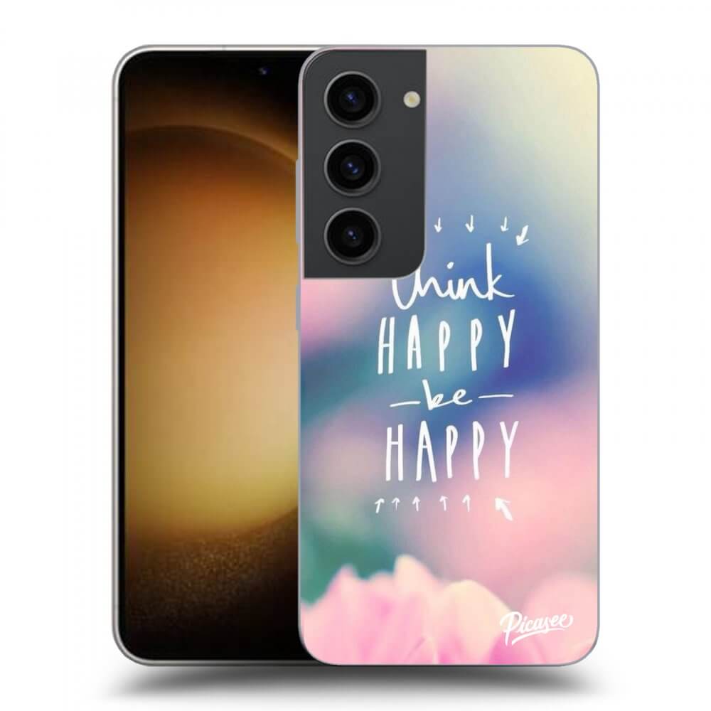 Picasee husă neagră din silicon pentru Samsung Galaxy S23 5G - Think happy be happy