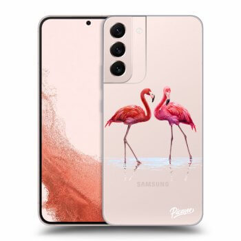 Picasee husă transparentă din silicon pentru Samsung Galaxy S23+ 5G - Flamingos couple