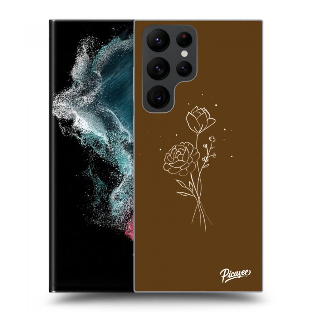 Picasee ULTIMATE CASE PowerShare pentru Samsung Galaxy S23 Ultra 5G - Brown flowers