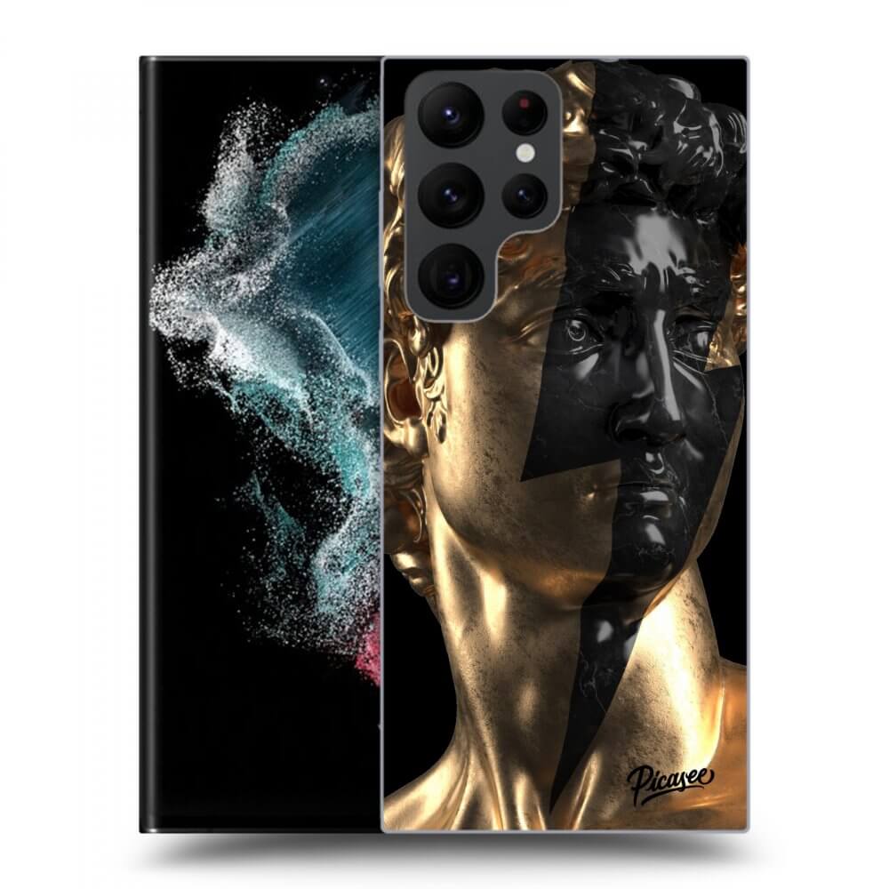 Picasee husă neagră din silicon pentru Samsung Galaxy S23 Ultra 5G - Wildfire - Gold