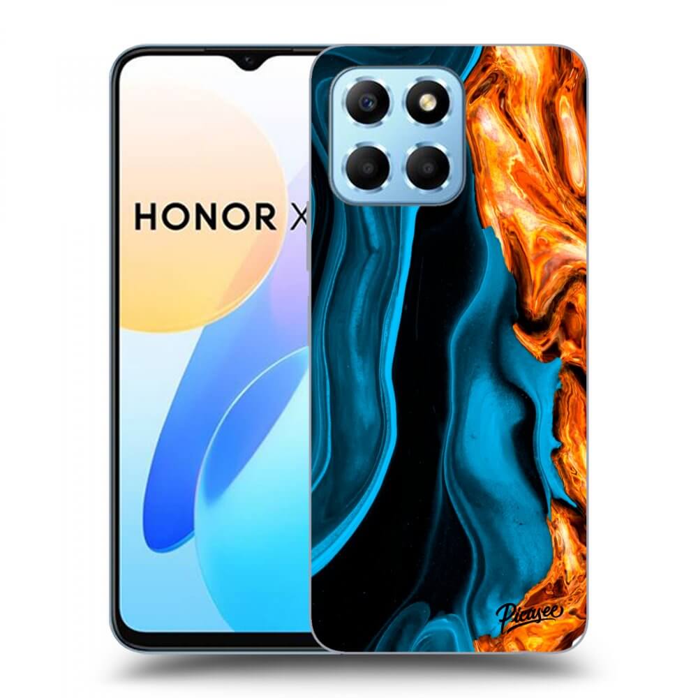 Picasee husă neagră din silicon pentru Honor X8 5G - Gold blue