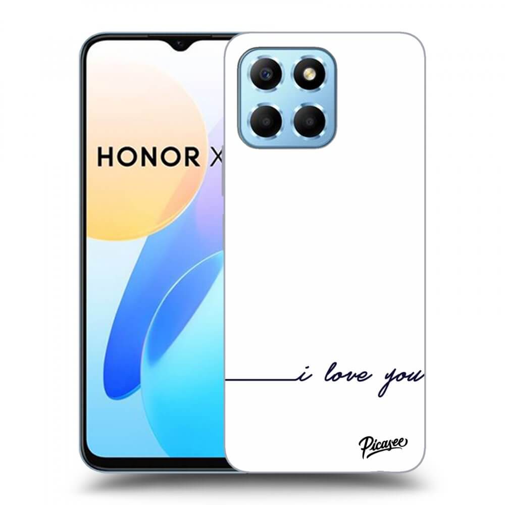Picasee husă neagră din silicon pentru Honor X8 5G - I love you