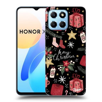 Picasee husă neagră din silicon pentru Honor X8 5G - Christmas