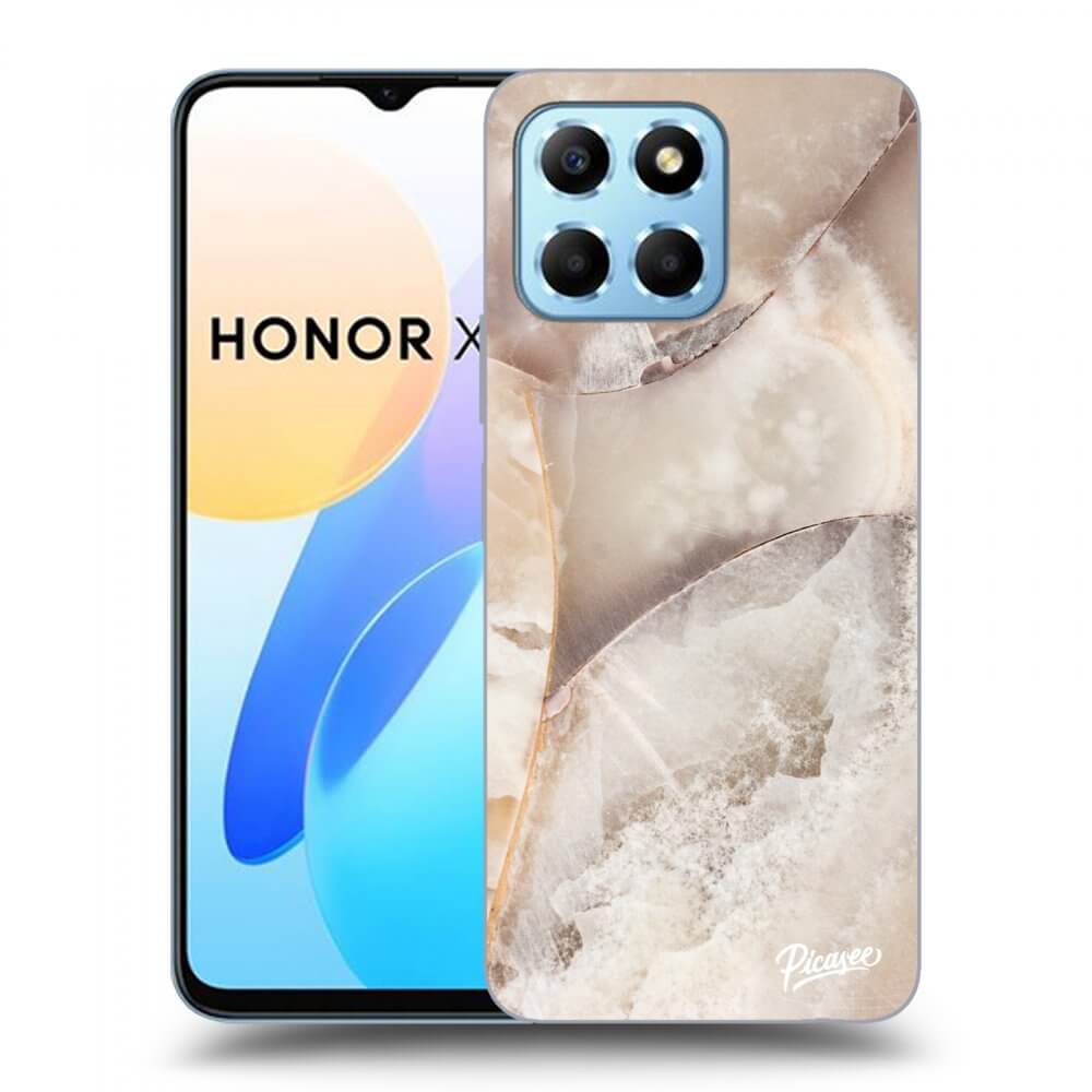 Picasee husă neagră din silicon pentru Honor X8 5G - Cream marble