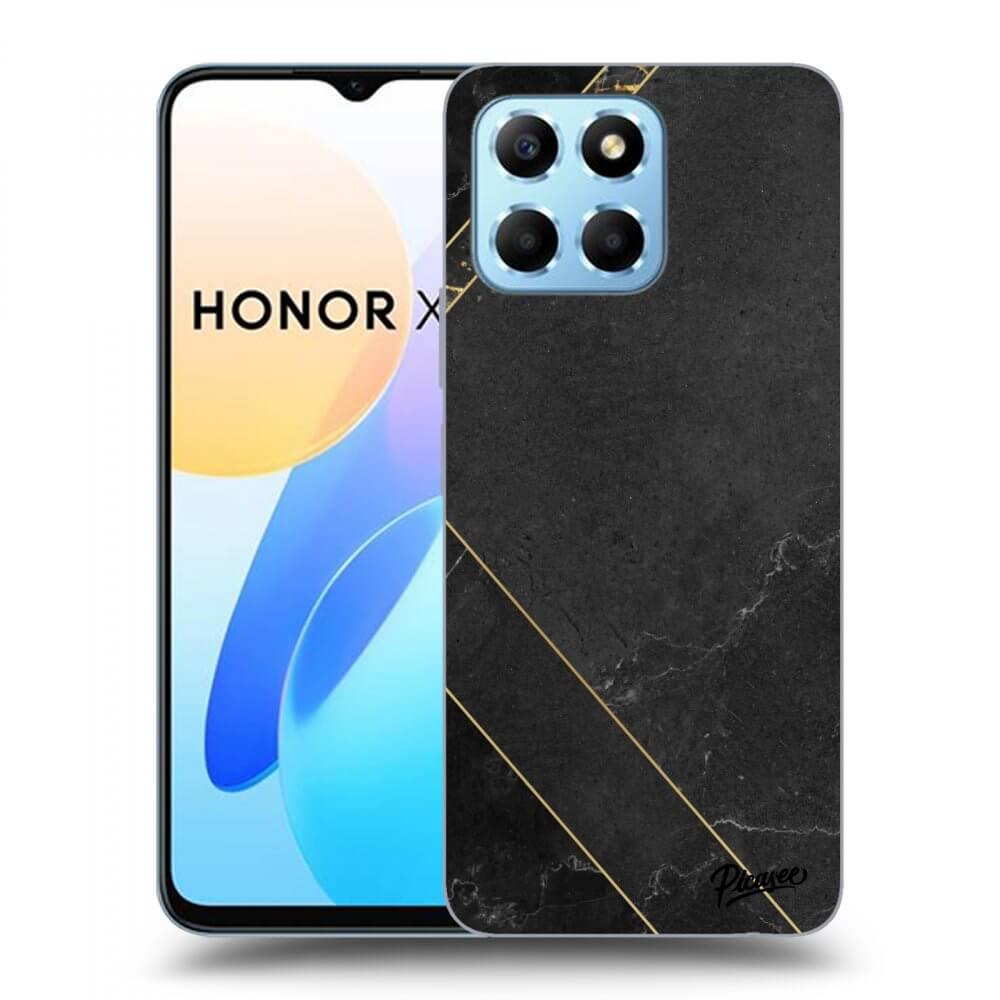 Picasee husă neagră din silicon pentru Honor X6 - Black tile