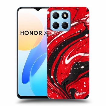 Picasee husă neagră din silicon pentru Honor X6 - Red black