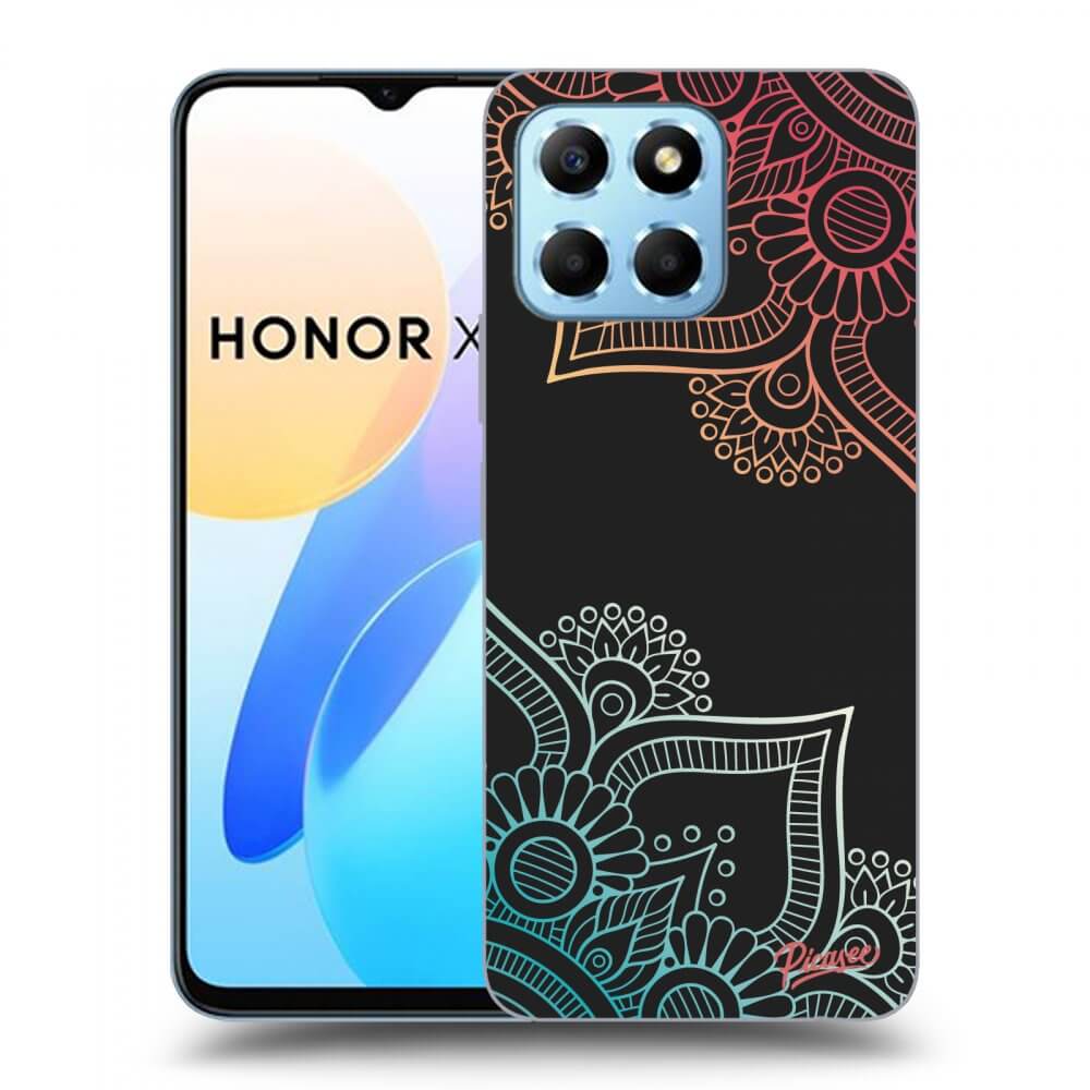 Picasee husă neagră din silicon pentru Honor X6 - Flowers pattern