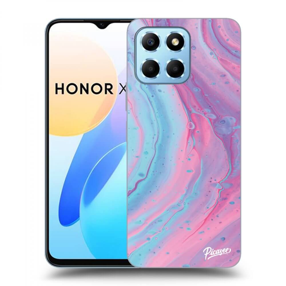 Picasee husă transparentă din silicon pentru Honor X6 - Pink liquid