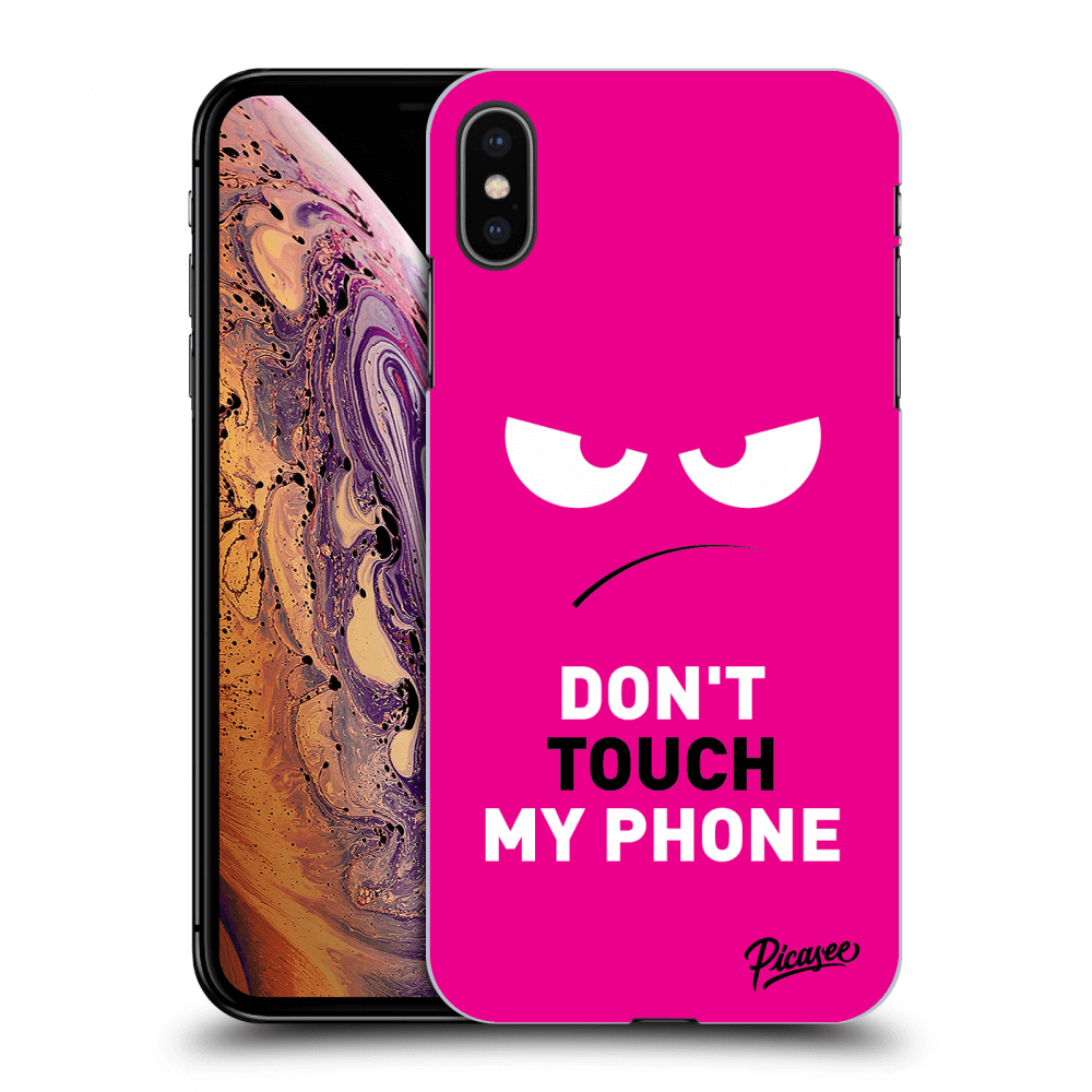 Picasee husă neagră din silicon pentru Apple iPhone XS Max - Angry Eyes - Pink