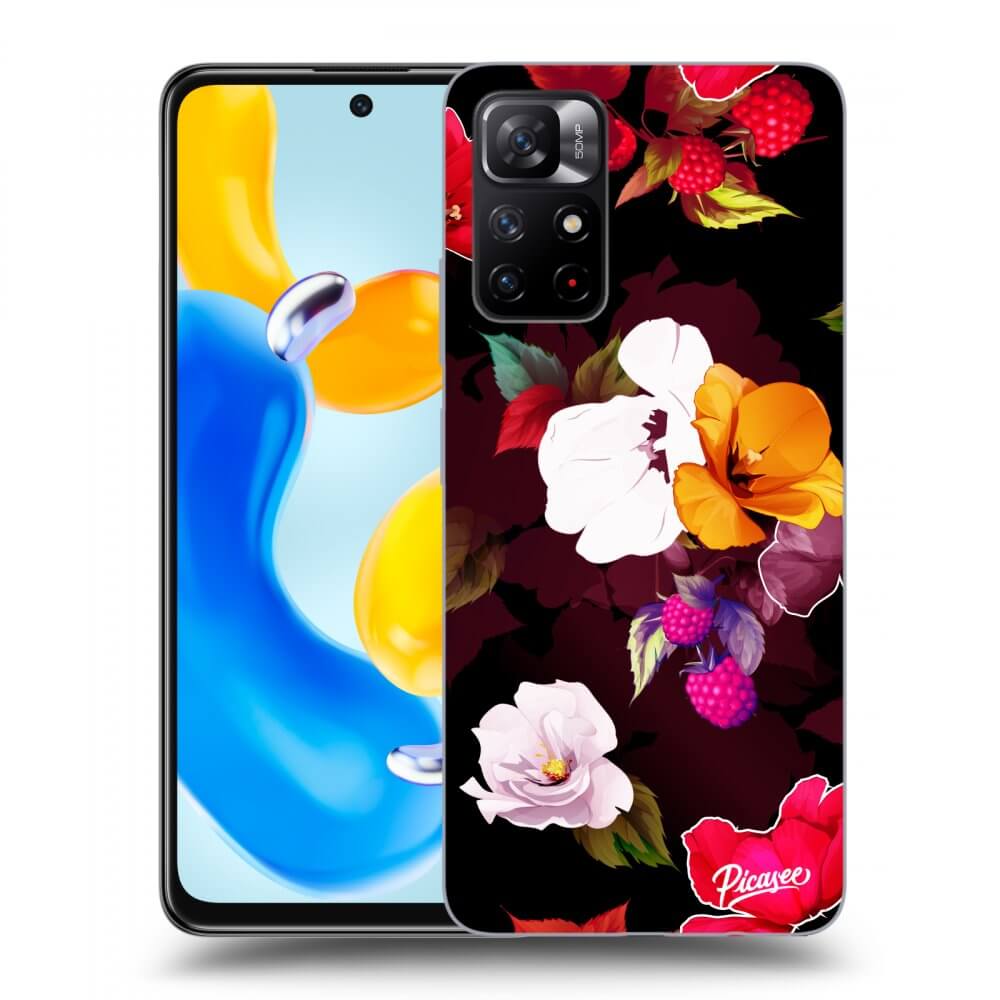 Picasee husă transparentă din silicon pentru Xiaomi Redmi Note 11S 5G - Flowers and Berries