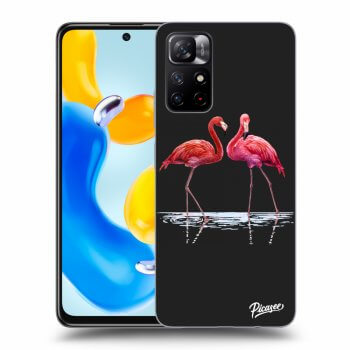 Picasee husă neagră din silicon pentru Xiaomi Redmi Note 11S 5G - Flamingos couple