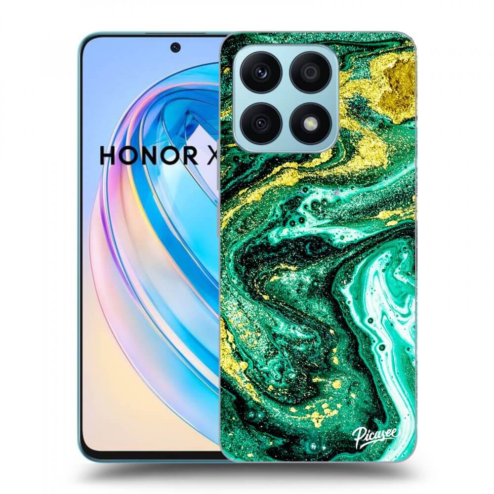 Picasee husă transparentă din silicon pentru Honor X8a - Green Gold