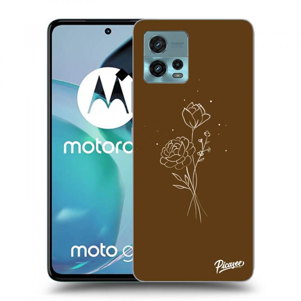 Picasee husă transparentă din silicon pentru Motorola Moto G72 - Brown flowers