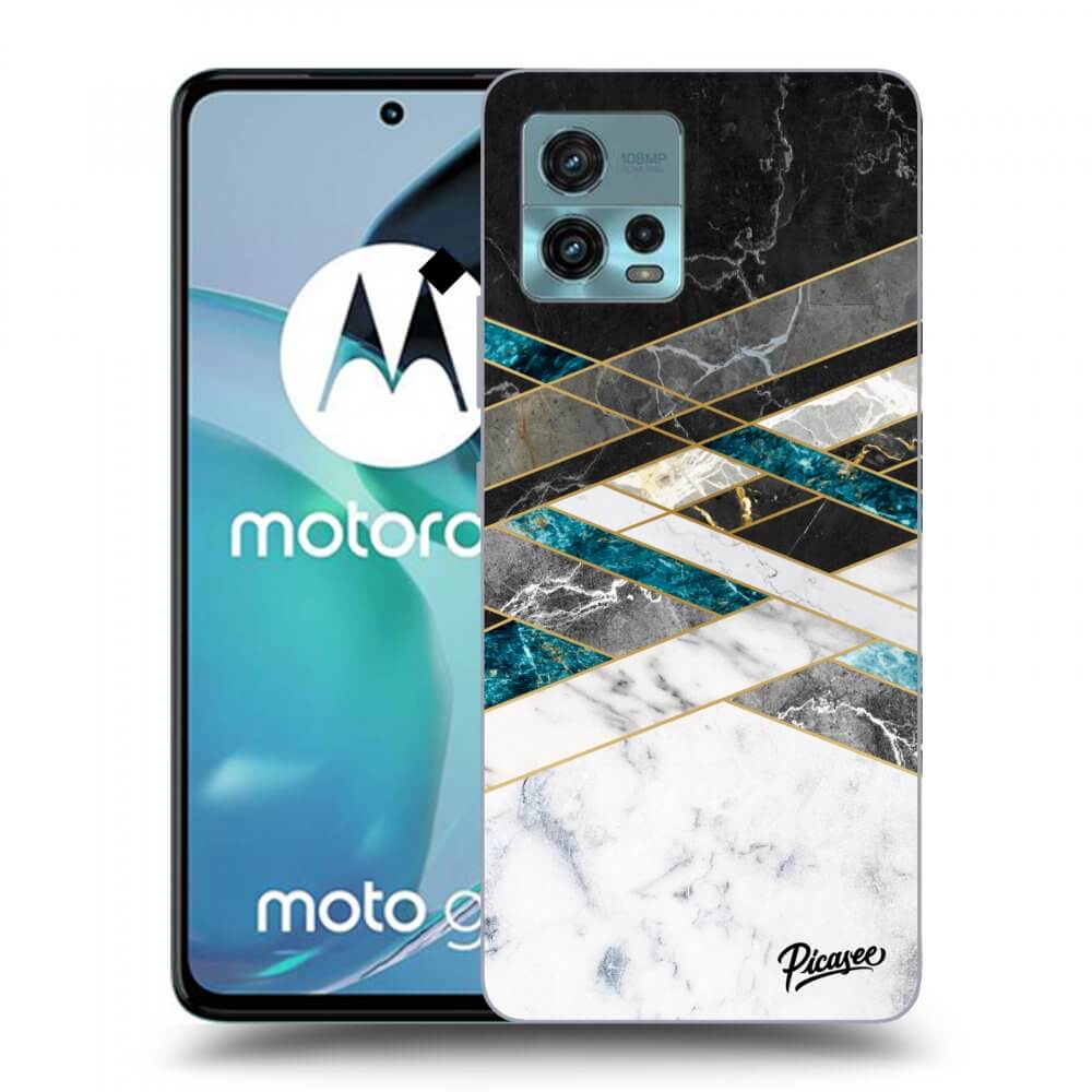 Picasee husă transparentă din silicon pentru Motorola Moto G72 - Black & White geometry