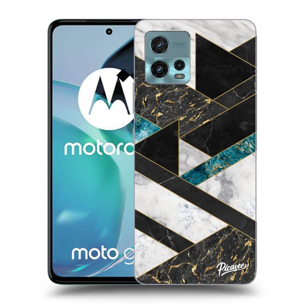 Picasee husă neagră din silicon pentru Motorola Moto G72 - Dark geometry