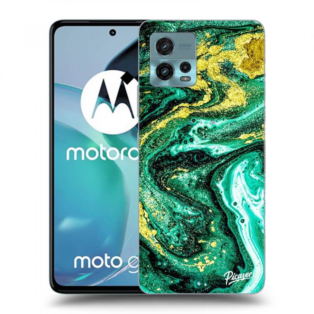 Picasee husă neagră din silicon pentru Motorola Moto G72 - Green Gold