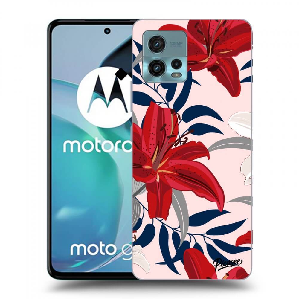 Picasee husă transparentă din silicon pentru Motorola Moto G72 - Red Lily