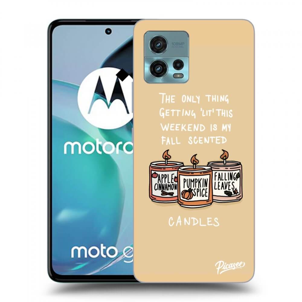 Picasee husă neagră din silicon pentru Motorola Moto G72 - Candles