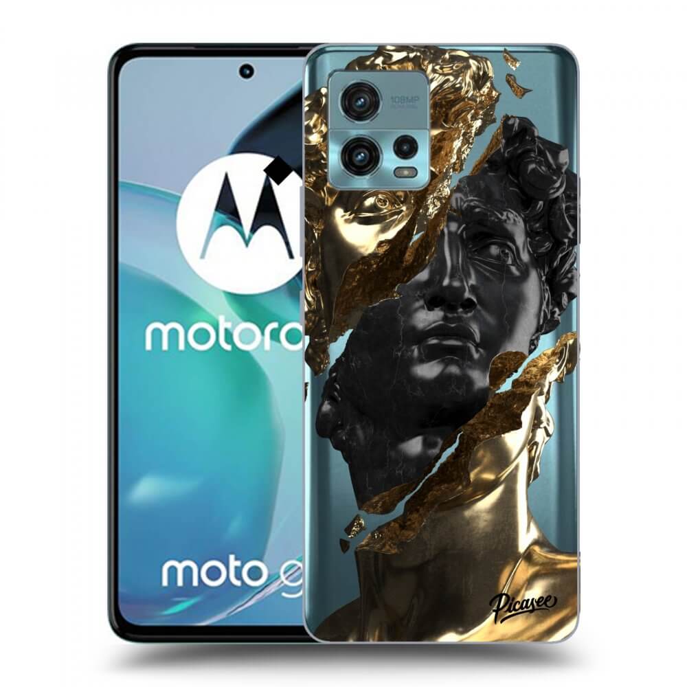 Picasee husă transparentă din silicon pentru Motorola Moto G72 - Gold - Black