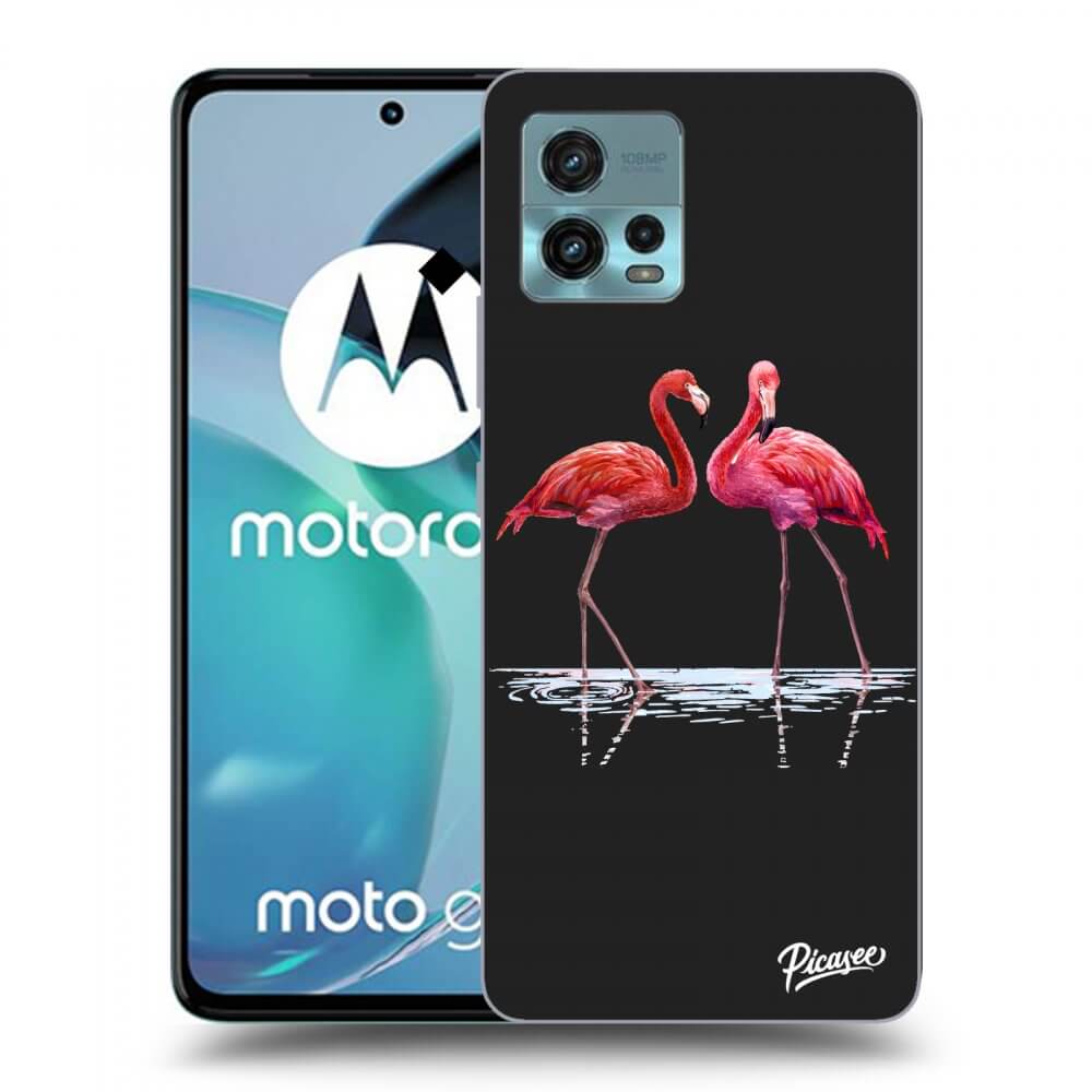 Picasee husă neagră din silicon pentru Motorola Moto G72 - Flamingos couple