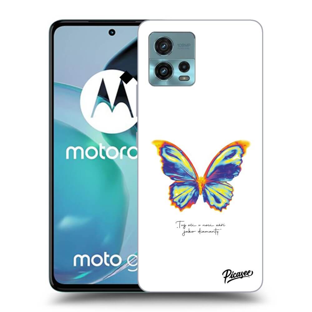 Picasee husă neagră din silicon pentru Motorola Moto G72 - Diamanty White