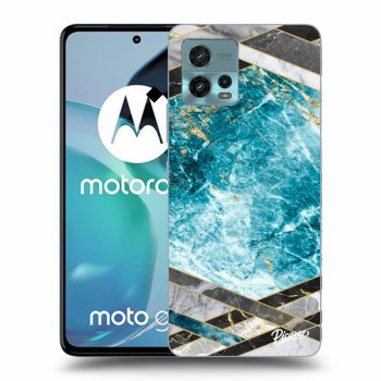 Picasee husă neagră din silicon pentru Motorola Moto G72 - Blue geometry