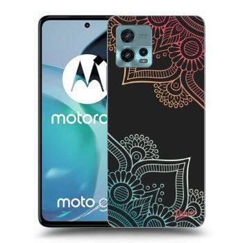 Picasee husă neagră din silicon pentru Motorola Moto G72 - Flowers pattern