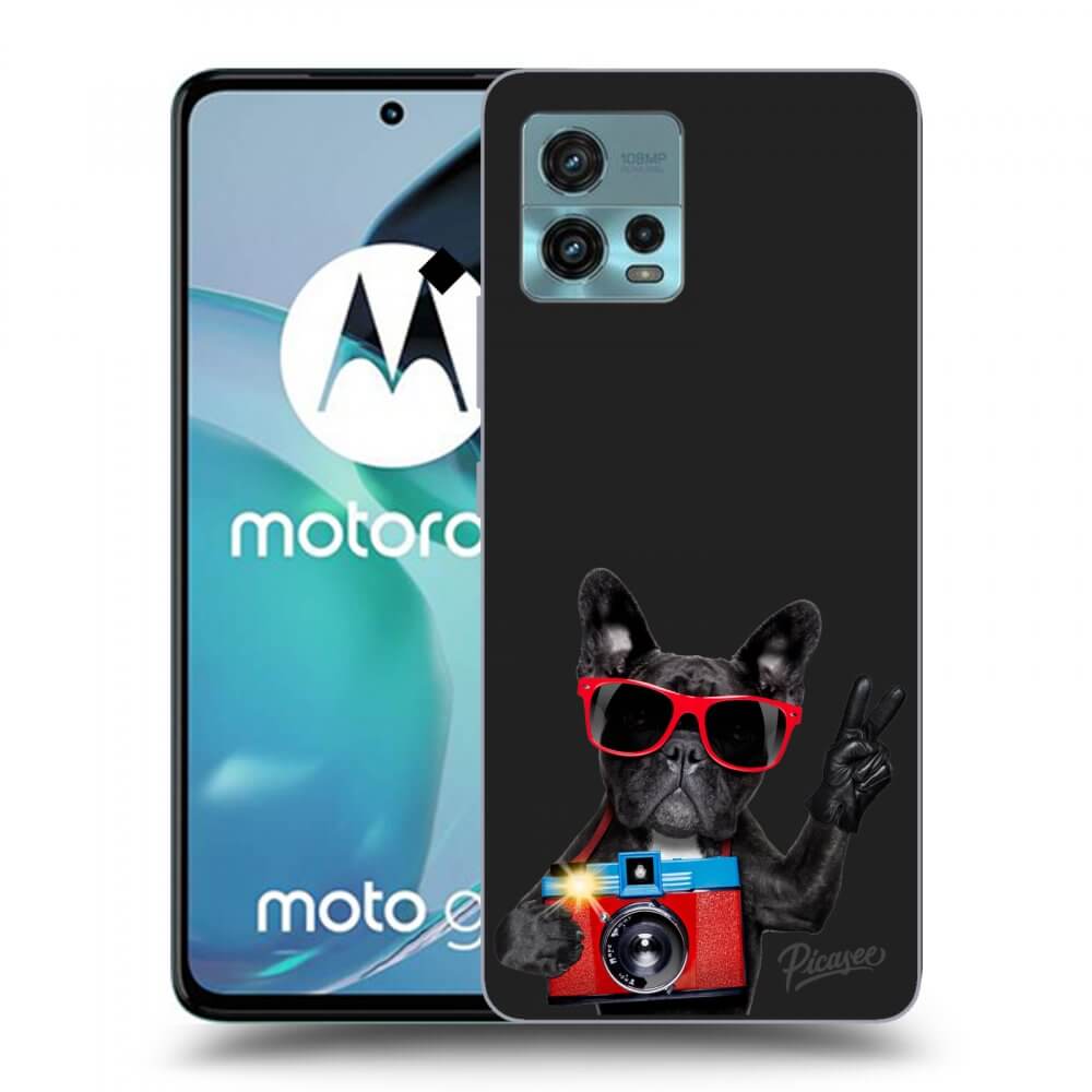 Picasee husă neagră din silicon pentru Motorola Moto G72 - French Bulldog
