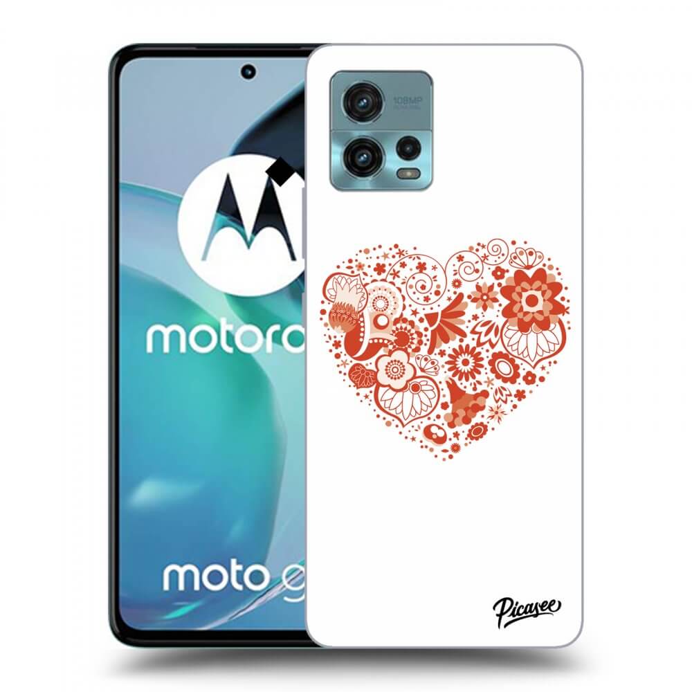 Picasee husă neagră din silicon pentru Motorola Moto G72 - Big heart