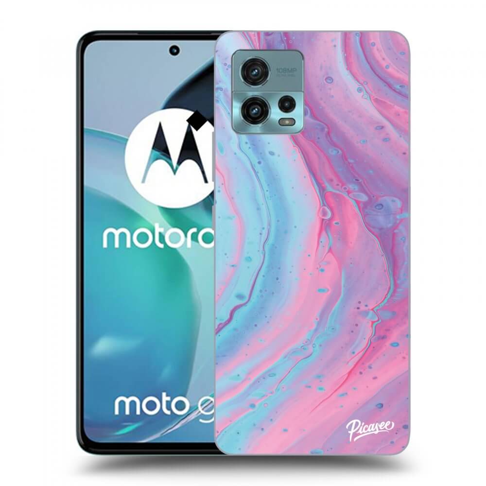 Picasee husă transparentă din silicon pentru Motorola Moto G72 - Pink liquid