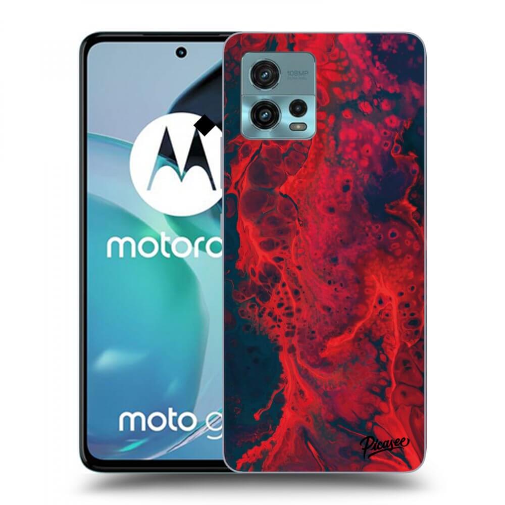 Picasee husă neagră din silicon pentru Motorola Moto G72 - Organic red