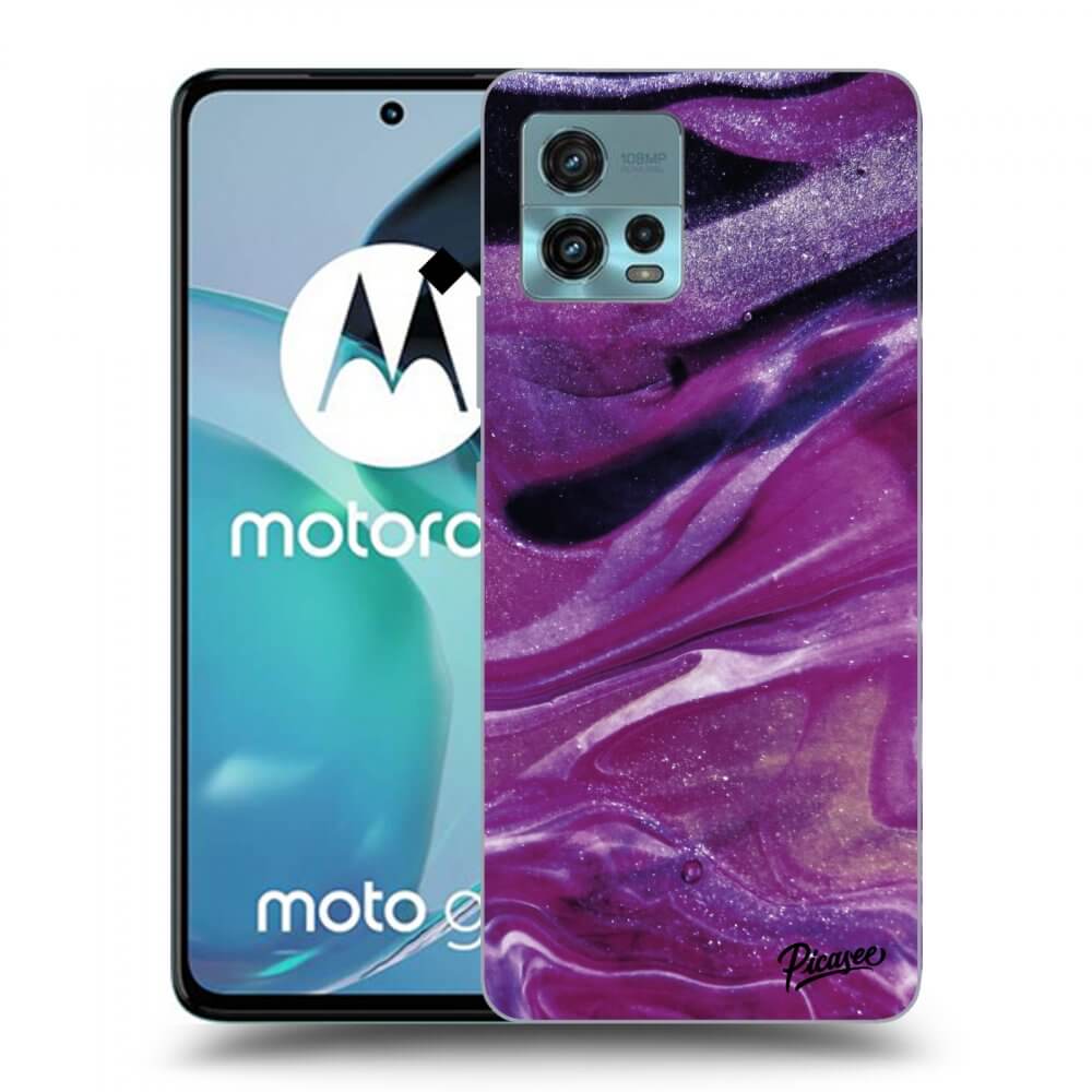Picasee husă neagră din silicon pentru Motorola Moto G72 - Purple glitter