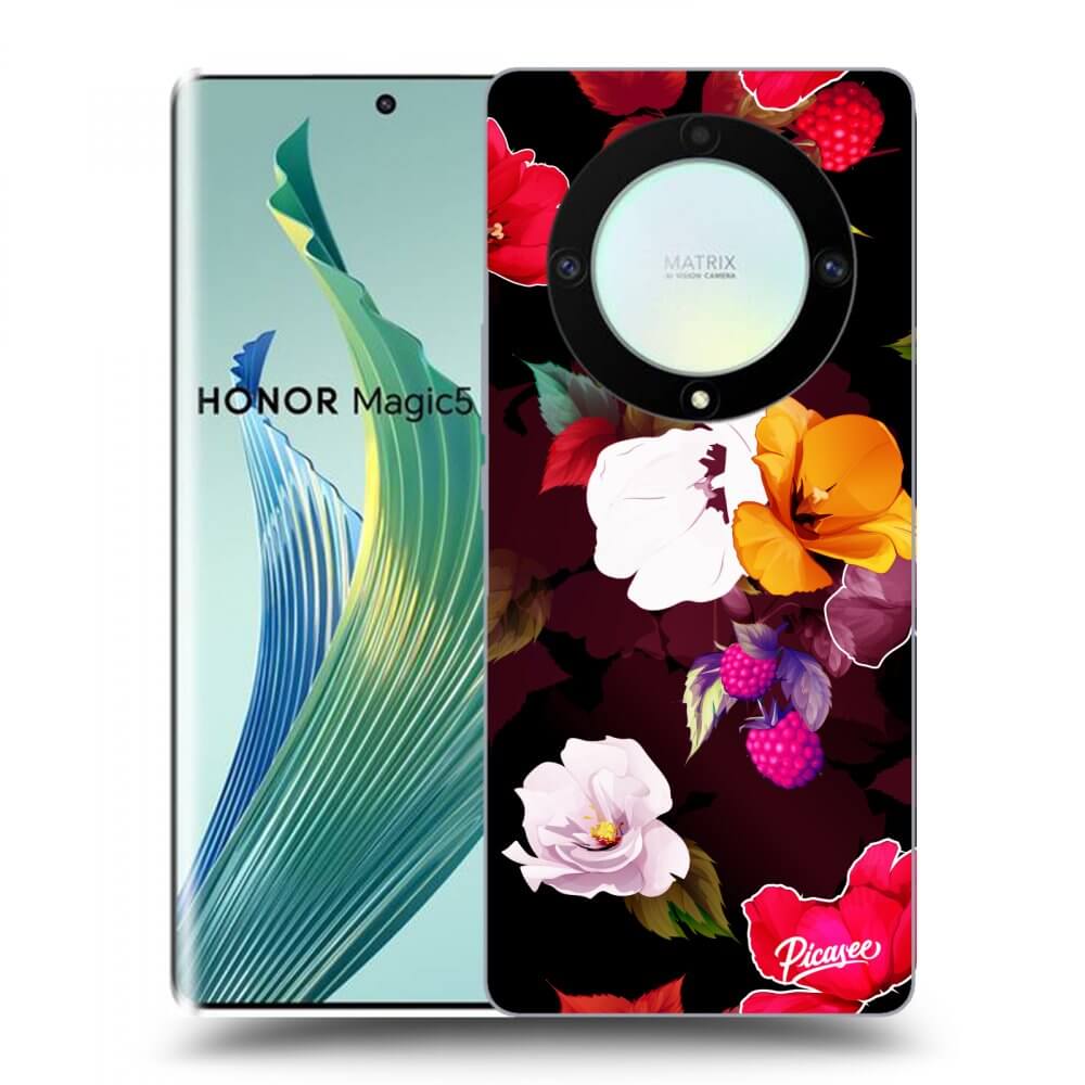 Picasee husă transparentă din silicon pentru Honor Magic5 Lite 5G - Flowers and Berries