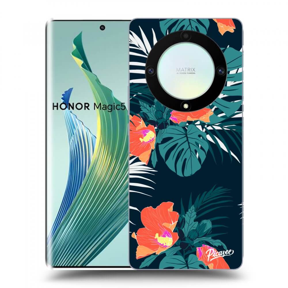 Picasee husă transparentă din silicon pentru Honor Magic5 Lite 5G - Monstera Color