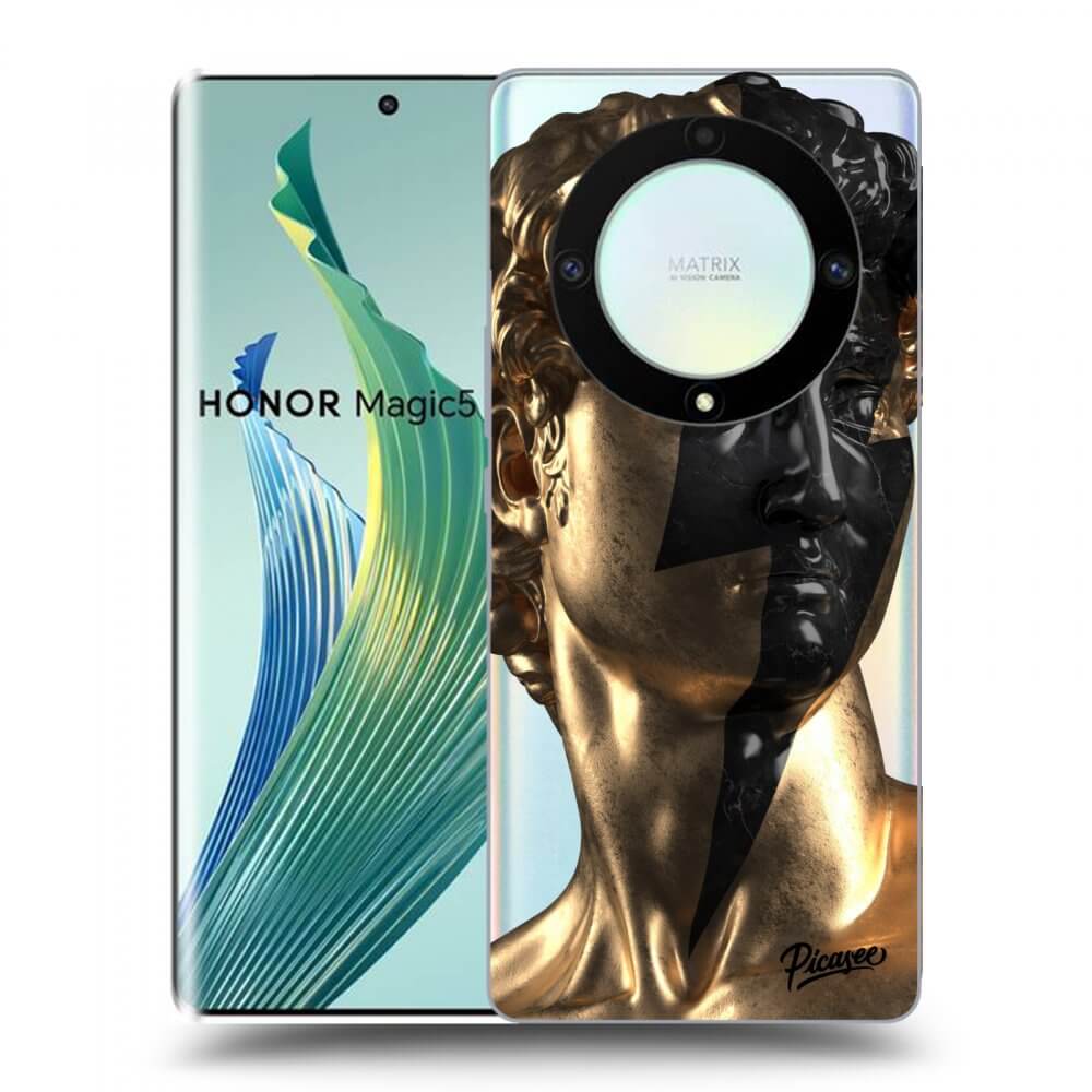 Picasee husă transparentă din silicon pentru Honor Magic5 Lite 5G - Wildfire - Gold