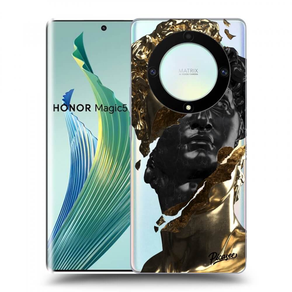 Picasee husă transparentă din silicon pentru Honor Magic5 Lite 5G - Gold - Black