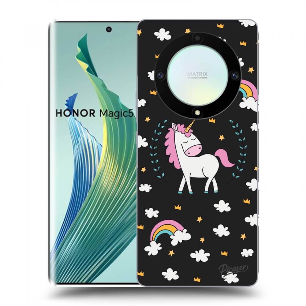 Picasee husă neagră din silicon pentru Honor Magic5 Lite 5G - Unicorn star heaven