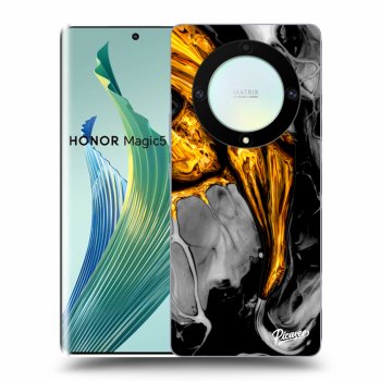 Picasee husă transparentă din silicon pentru Honor Magic5 Lite 5G - Black Gold