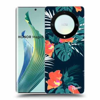 Picasee husă transparentă din silicon pentru Honor Magic5 Lite 5G - Monstera Color