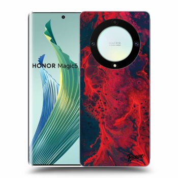 Picasee husă neagră din silicon pentru Honor Magic5 Lite 5G - Organic red