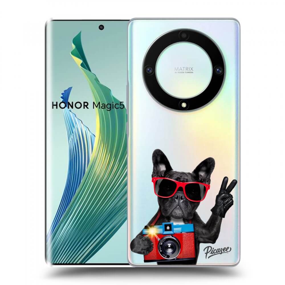 Picasee husă transparentă din silicon pentru Honor Magic5 Lite 5G - French Bulldog
