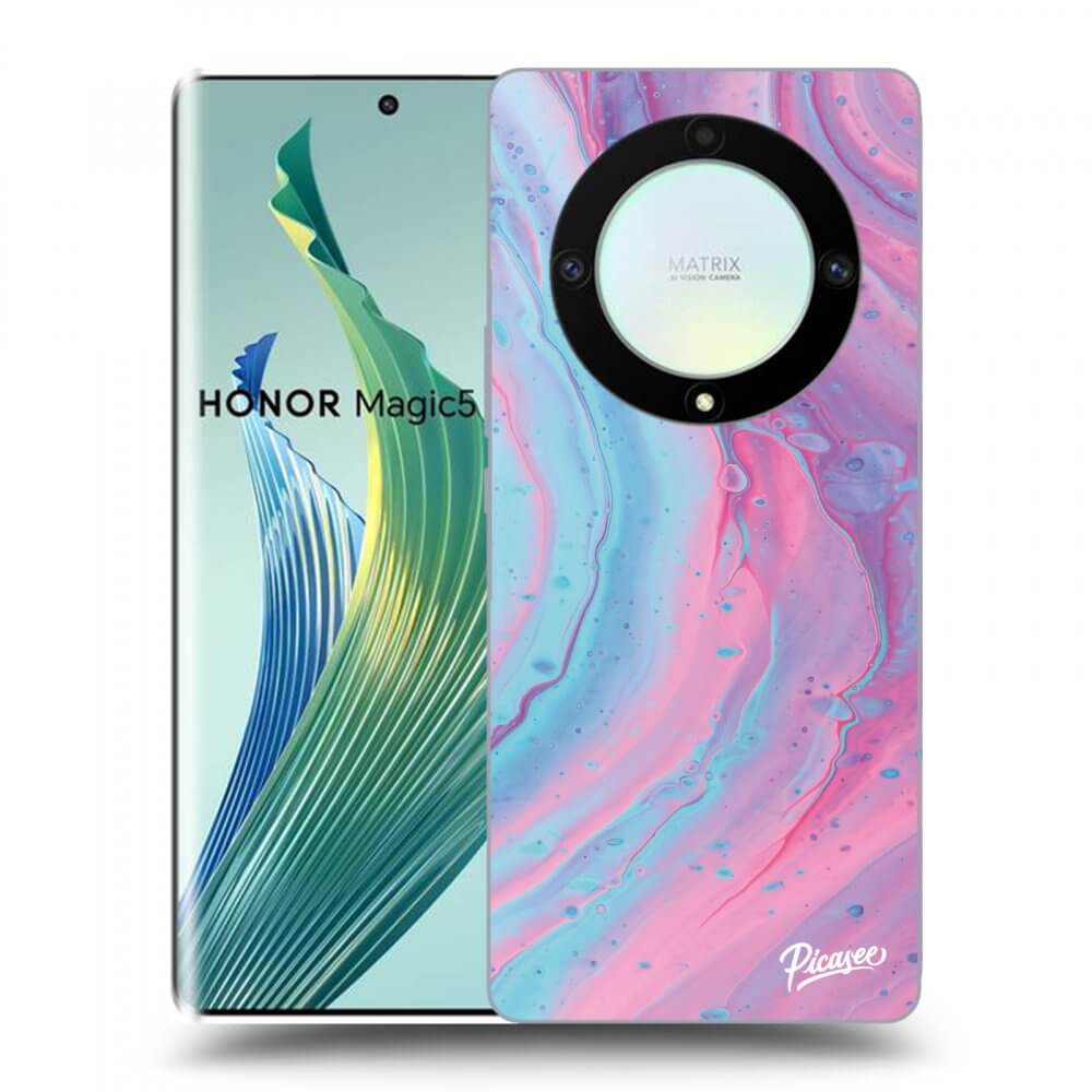Picasee husă transparentă din silicon pentru Honor Magic5 Lite 5G - Pink liquid