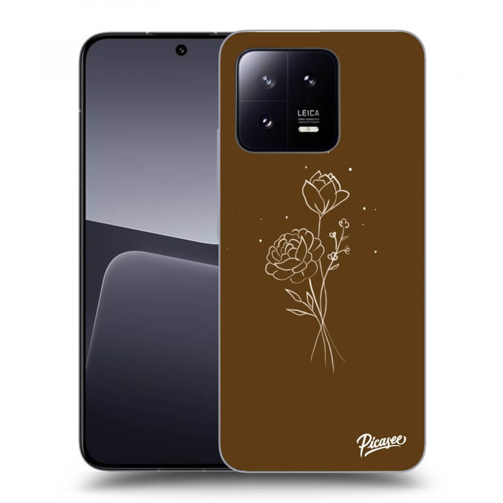 Picasee husă transparentă din silicon pentru Xiaomi 13 - Brown flowers