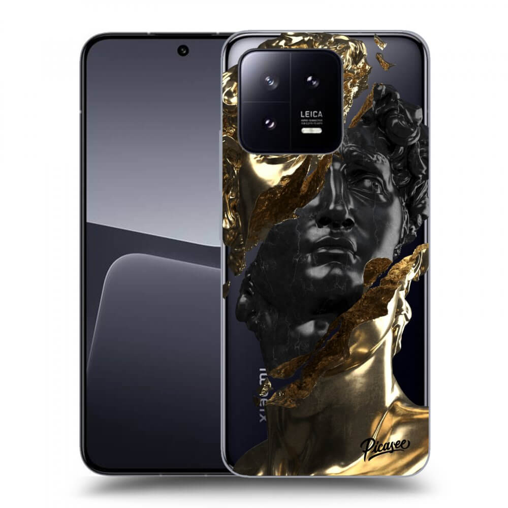 Picasee husă transparentă din silicon pentru Xiaomi 13 - Gold - Black