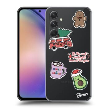 Picasee husă transparentă din silicon pentru Samsung Galaxy A54 5G - Christmas Stickers