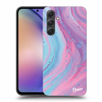 Picasee husă neagră din silicon pentru Samsung Galaxy A54 5G - Pink liquid