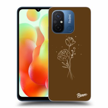 Husă pentru Xiaomi Redmi 12C - Brown flowers