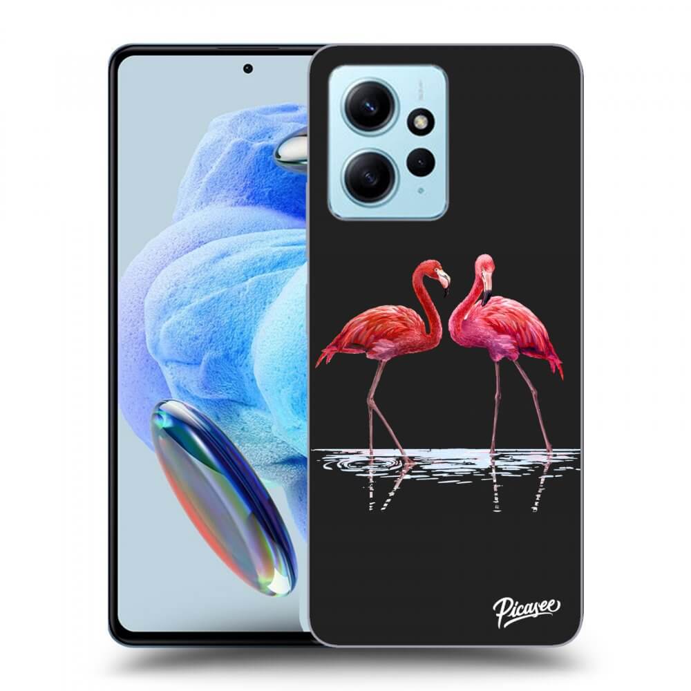 Picasee husă neagră din silicon pentru Xiaomi Redmi Note 12 4G - Flamingos couple