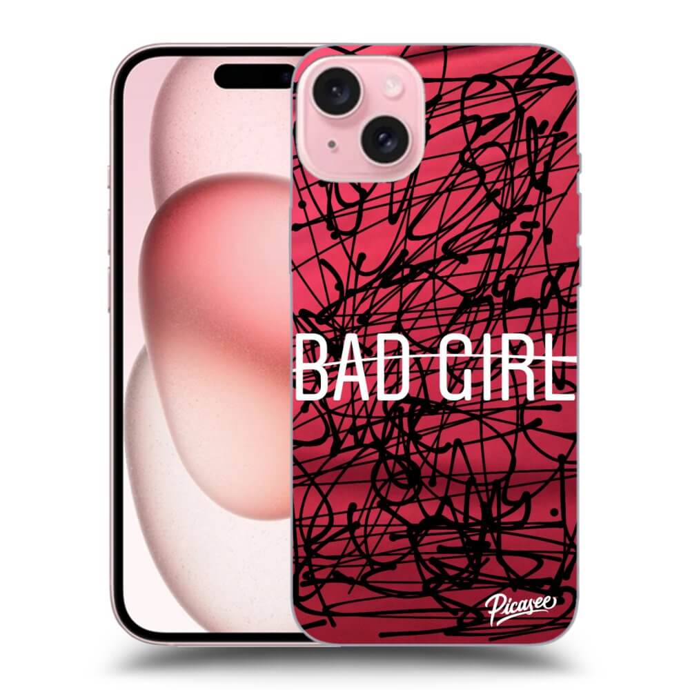 Husă Neagră Din Silicon Pentru Apple IPhone 15 - Bad Girl